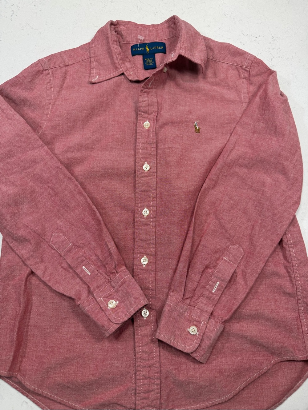 Ralph Lauren Cotton Oxford Long-Sleeve Shirt Pink size 10-12